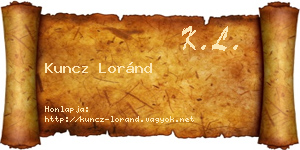 Kuncz Loránd névjegykártya
