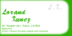 lorand kuncz business card